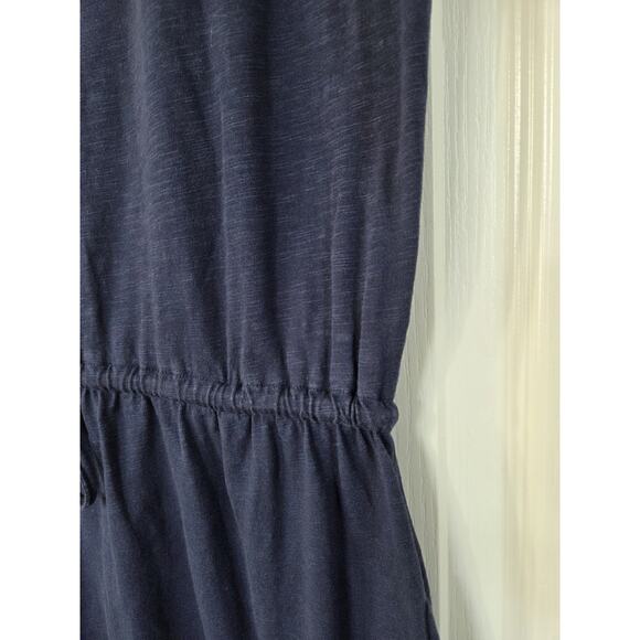 Boden Navy Blue Sleeveless Cotton Knee Length Drop Waist Tie Dress Size 10L Long - Picture 4 of 11